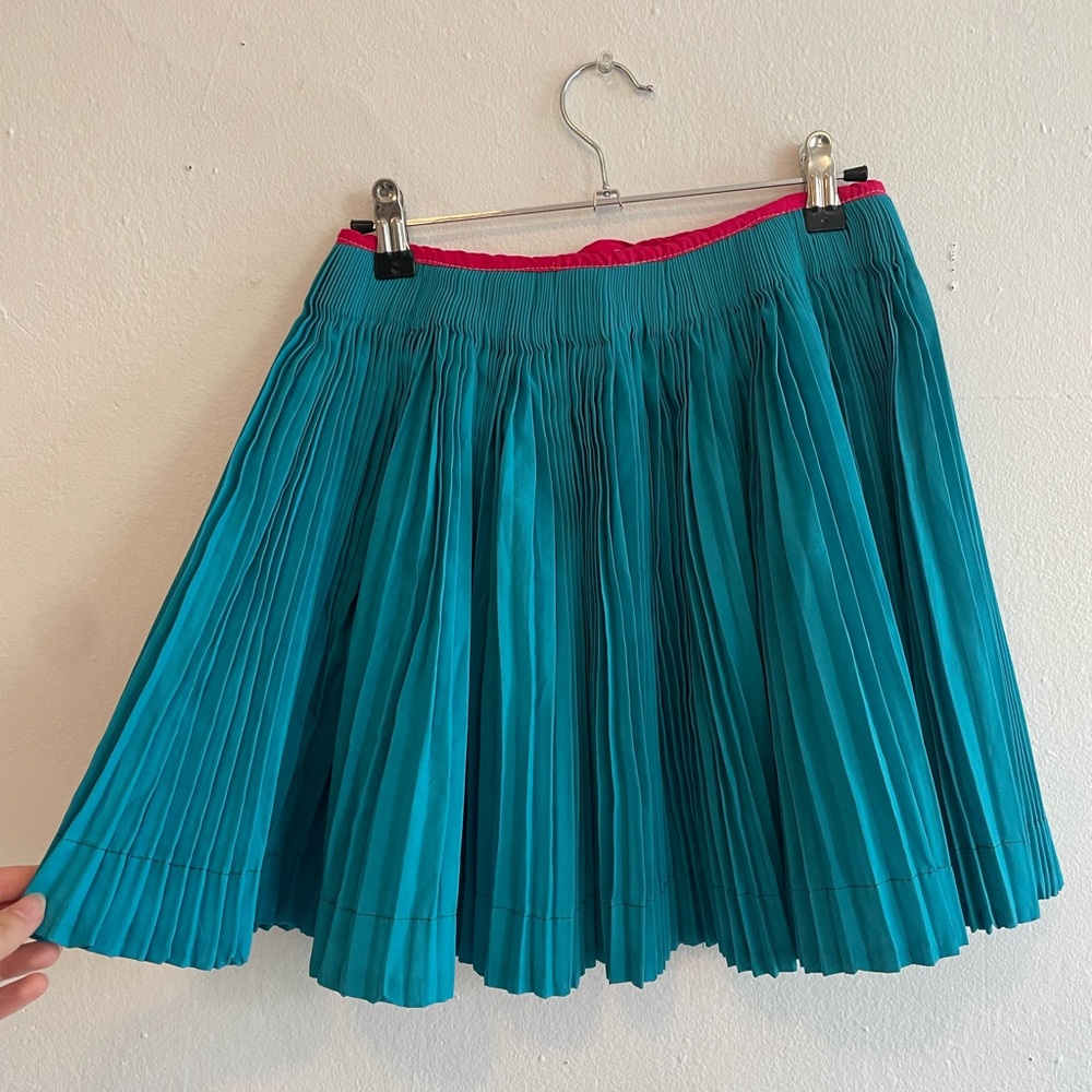Vintage Teal Pleated Skirt
